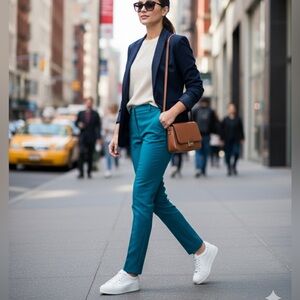 Hugo Boss Teal Straight Leg Women's Pants